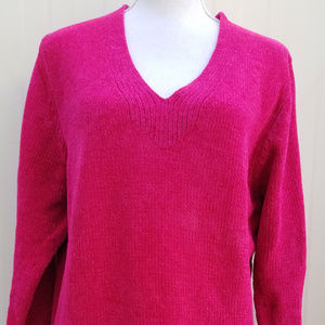 Hot Pink Sweater Soft Knit High Quality Sz Large